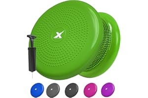 XN8 Sports Wobble Cushion Non-Slip Inflatable Board - Balance Cushion with Pump for Core Training-Fitness- Exercise-Posture-Agility-Gym-Workouts-Yoga - Sensory Cushion for Chair