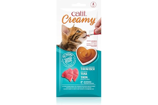 Catit Creamy Lot de 4 friandises à laper pour chat, au thon