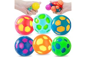 MoZkkiz 6-Piece Colour Changing Stress Ball Set - Anti-Stress Toy for Adults & Children | Relaxation in the Office, School & Home | Ideal for Autism Therapy & Hand Training