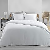 DOUCEUR D'INTERIEUR parure 3 pièces 260 x 240 cm percale uni loumea blanc/gris