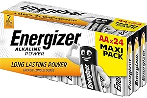 Energizer - Alkaline Power, Pack de 24 Pilas AA 1,5V, Larga duración para Uso Cotidiano, sin sulfataciones y con hasta 10 años de vida útil