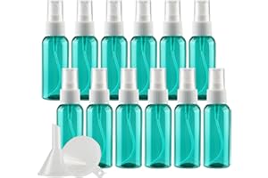 TIANZD 12 Pezzi 50 ml Bottiglie Spray verde Vuote in Plastica con Pompa bianco Fine Nebbia Flacone Spray per Cosmetica Acqua Profumo Alcol da Viaggio Riempibile
