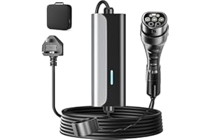 Zyncove EV Charger Cable Type 2 to 3 Pin Plug, 10M 10A 2.3kW Home and Portable Electric Car Charger, IP67/IP65 Waterproof with LED Indicator, Portable Compatible with EVs & PHEVs