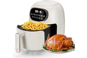 Taylor Swoden 3L Small Air Fryer, Compact Air Fryers Oven with 8 Preset Digital Display, 60 Min Timer and Adjustable Temperature Control for Healthy Oil Free Cooking, 1300W, Cream - Ava