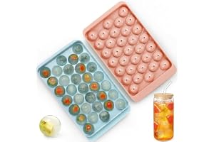 Set med 2 runda isbitar för issfärer - isbitform i plast för babymat och cocktails - 20x12 cm, blå och