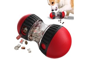 EPODA Jouet pour Chien Indestructible, Jouets pour Chiens Interactif de Mangeoire, Distributeur Croquettes Jouet Occupation pour Chiot, Cadeau d'anniversaire pour Chien à Couinement (Rouge)