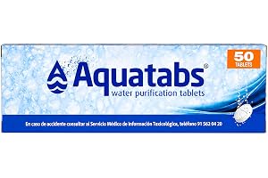Aquatabs 8,5 mg | 50 Water Treatment Tablets | Water purification tablets for human consumption