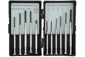 Ronoza Zestaw 11 mini wkrętaków, precyzyjna naprawa zegarmistrzowska, zestaw małych śrubokrętów do naprawy okularów.