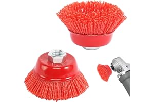 XNNMZHAO Topfbürste Winkelschleifer, 2 Stück M14 Nylonbürste Bohrmaschine, Durchmesser 75mm Nylonbürste Schleiffilament Topfbürste Nylonbürste für Entgraten Rostentfernung Lackentfernung