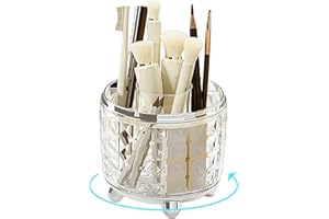 Terafeels 360 Rotating Makeup Organiser Brush Holder Spinning Cosmetic Organizer Storage for Lipstick Lip Gloss Eyeliner Bedroom Bathroom 8106