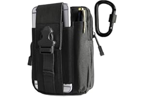 BeGrit Universal Mehrzweck Kapazität Oversize EDC Tasche Tactical Beutel Smartphone Holster Security Pack Carry Accessory Kit Tasche Gürtel Schlaufen Tasche Gadget Geld aus, Pocket Schwarz