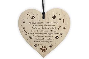 RED OCEAN Placa conmemorativa hecha a mano del animal doméstico para el recuerdo de la señal del animal del corazón de madera del perro