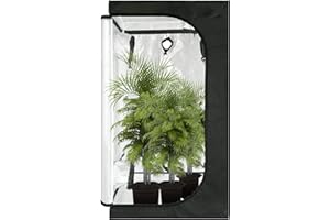 GREENARCHITECTURE GA Grow Tent C Series 60 x 60 x 120 cm (2 x 2) Grow Tent Reflective Mylar Hydroponic Greenhouse Tent Waterproof Floor Tray for Indoor Plant Growing Black
