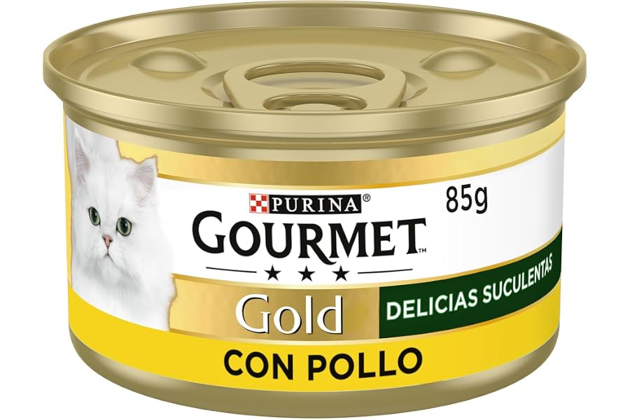 Purina Gourmet Gold Delicias Suculentas, Comida Húmeda para Gato con Pollo, 24 latas de 85g