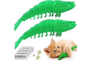 Idepet Interactive Chat Jouets Chaton Cataire Brosse À Dents À Mâcher Traiter Jouet Résistance À La Piqûre Jouets pour Animaux pour Le Nettoyage des Dents Soins Dentaires 2 Pcs