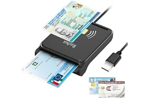 Recbot Lettore CIE 3.0 Carta d'Identità e Tessera Sanitaria, Lettore Smart Card Firma Digitale, Lettore di Smart contatto e contactless CIE/CRS/CNS, Lettore NFC Compatibile con Windows 10 e Windows 11