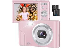 LECRAN Digital Camera,HD 1080P Vlogging Camera 2.4" LCD Compact Camera with 16X Digital Zoom,Portbale Cameras for Photography,Mini Christmas Digital Camera for Beginners, Kids