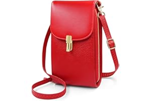 REETEE damski mały telefon komórkowy z prawdziwej skóry mini torebka na ramię, torba na telefon komórkowy, portfel z regulowanym paskiem na ramię