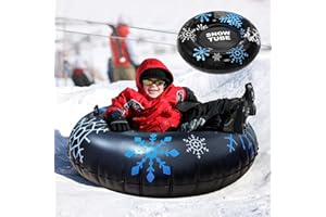 YIROCHAN Tube à Neige, Tube à Neige Gonflable de 120 cm avec poignées, Luge Gonflable Robuste de 0,6 mm d'épaisseur pour Enfants Adultes, Jeux de Neige en Plein air d'hiver, Ski, Patinage, Luge