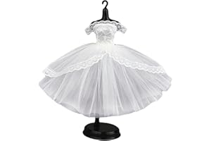 ZECOUK Vestiti per Bambole Vestiti per la Festa per Bambole, Accessori per Bambole Abiti per Bambole, Vestiti per le Bambole Vestiti Bambole, Bianco Abito per Bambolotti, per 30 CM / 11.5 Pollici Bambola