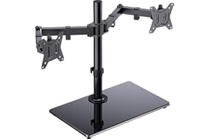 ErGear Uchwyt na podwójny ekran PC dla 13"- 32" z solidną konstrukcją Płynny Ruch Stojak na ekran Pochylenie ±45° 180° Obrót 360° Maksymalna waga 8 kg