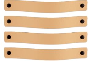 Brute Strength - Poignées en cuir pour meubles - Naturel - 4 pcs - 20 x 2,5 cm - Poignée de meuble, Poignée de porte pour cuisine, salle de bain, armoires, commode, bois