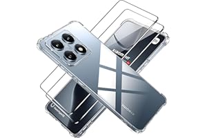 Tieeyivv Etui do Xiaomi 14T Case z folią ochronną do szkła pancernego, folia ochronna na wyświetlacz, odporne na uderzenia, miękkie etui ochronne z termoplastycznego poliuretanu (TPU) [ochrona