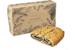 ‎BÄCKEREI SPIEGELHAUER Bio Schlesischer Mohnstollen 800 g mit Dinkel Butterstreusel I ohne Rosinen I ohne Palmöl,