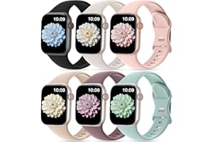 CeMiKa Pack of 6 Sports Bracelets Compatible with Apple Watch Strap 40 mm 41 mm 38 mm 42 mm (Series 11 10) - Silicone Sports Replacement Bands for iWatch SE SE3 Series 11 10 9 8 7 6 5 4 3, Women and Men