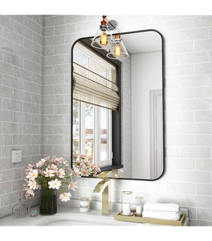 Wandspiegel Mit Holzrahmen 50x40cm - Beton-Optik, Echtglas