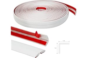 JSIWOTH 6.1 M Peel and Stick Molding Trim, Self Adhesive Inside & Outside Corner Guard & Edge Protector, Baseboard Wall Trim Molding for Wall, Corner, Window, Table, White(Paintable)