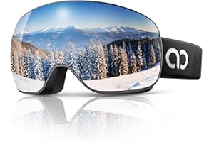 Lamicall Maschera da Sci Uomo, Occhiali da Sci OTG - [Ultra HD Lenti Sferiche & Anti Nebbia Brevettato] Occhiali Snowboard Polarizzata, UV400 Protezione, Maschera Snowboard Donna Visione Più Ampia