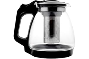 NORDIC SCHILLER Premium Teekanne Glas, Hitzebeständig Glaskanne mit Deckel 1,7 Liter Teekanne mit Siebeinsatz Teekanne Thermo mit Edelstahl Filter Sieb, Tea Maker, Teekanne mit Sieb Tee Kanne Aus Glas