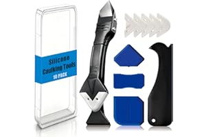 ALLICAVER Silicone Caulking Tool Kit – Multi-Edge Sealant Finishing Tool with Stainless Head, Remover & Smoother for Bathroom, Kitchen, Floor, Window, Sink, Corner & Joint Caulk Application