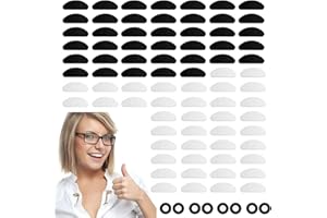 Plaquettes de Nez en Silicone Antidérapant Coussinets,Plaquettes de Lunettes,Coussinets de lunettes adhésifs doux(20 Paires Transparent+20 Paires Noir)Crochet Antidérapant pour Lunettes 10 Paires Noir