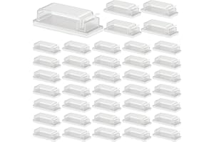 KAIYAYA Lot de 40 Clips Cable Adhesif Accroche Cable Management pour Organiseur de Fils Electriques Organisateur Cable pour TV, PC, Ordinateur Portable, Maison, Bureau (Transparent)