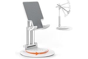 Stojak na telefon komórkowy BHHB 360° Uchwyt na Telefon Regulowany składany aluminiowy uchwyt na telefon na biurko Kompatybilny z iPhone Galaxy Huawei Redmi (Biały)