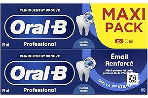 Oral-B Dentifrice Contre Les Caries Précoces Professional Protection, Technologie Au Complexe Au Fluorure Stanneux Contre La Perte Minérale, Conçu Pour Un Brossage Des Dents Quotidien, 75ml