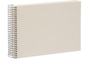 goldbuch 20723 Spiralalbum Bella Vista, Foto Album 24x 17cm, Fotoalbum mit 40 weiße Seiten, Erinnerungsalbum aus Leinen, Fotobuch für Bilder und Fotos zum Einkleben, Sandgrau