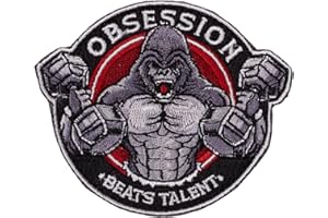 ELITEX TRAINING Embroidered Velcro Patch - Gorilla Obsession Beats Talent - Patch for Cross Training and Gym Backpacks and Vests