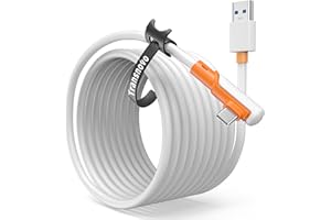 TRANSNOVO Cavo Link 5m Compatibile con Meta Quest 3/Quest 3S/Quest 2/Pro/Pico 4, Accessori Cavo Lungo per Giochi PC/Steam VR, Cavo di Trasferimento Dati PC ad Alta Velocità da USB 3.2 A a Type-C
