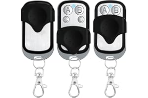 QUWEM 3Pcs Gate Remote Control Fob Universal Garage Door Opener Remotes 433.92MHz Electric Gate Fob with Key Cover Slide 4 Button Fixed Code Duplicator