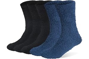 CHALIER COZY 5 Paires Chaussettes Homme Floues Hiver Chaussettes Moelleuses Pantoufle Doux Maison Chaudes Thermiques pour Homme Femme