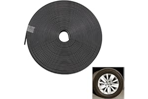 XLUMIO Car Wheel Rim Protector Decor Strip, 8m Alloy Rim Protectors Wheel Edge Trim Strip Tire Protection Ring Anti-Collision Strip Wheel Hub Anti-Scratch(Color:black)