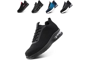 Loiston Chaussures de sécurité Hommes Chaussures de Travail Femmes Embout en Acier Antidérapante Baskets de Secruite Respirantes Légère EU 36-48