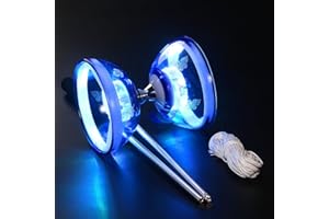 LED Diabolo Tripler Roulement à Billes Kit Jonglerie - Lumineux Diabolo pour Débutants et professionnels - Cirque Jeu Accessoires pour les Enfants et les Adultes - Avec 2 Lumières LED Multicolores