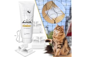 KORERPALL Filet Chat, Crochet Fixation pour Filet Chat Extérieur, 50 Crochet Fixation, Crochet Fixation, pour+ Silicone, Balconet