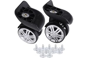 ENTATIAL Ruedas Giratorias Para Maletas, Un Par Negro Ruedas Para Maletas Ruedas De Repuesto Para Equipaje Ecológicas, Seguras Para Accesorios De Repuesto Para Maletas