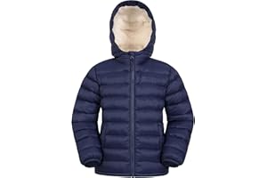 Mountain Warehouse Seasons Fur-Lined Kids Padded Jacket - Lightweight, Warm & Water-resistant Puffer Coat, Boys & Girls - For Autumn Winter, School & Outdoors