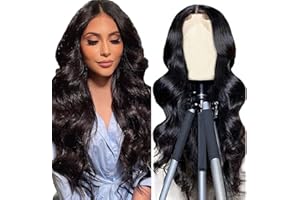 AiPliantfis Body Wave Lace Wig Human Hair Parrucca Donna Capelli Veri Umani 4x1 Lace Wig Pre Plucked Free Part Wig with Baby Hair Brazilian Remy Hair Unprocessed Virgin Hair for Women 16 Inch